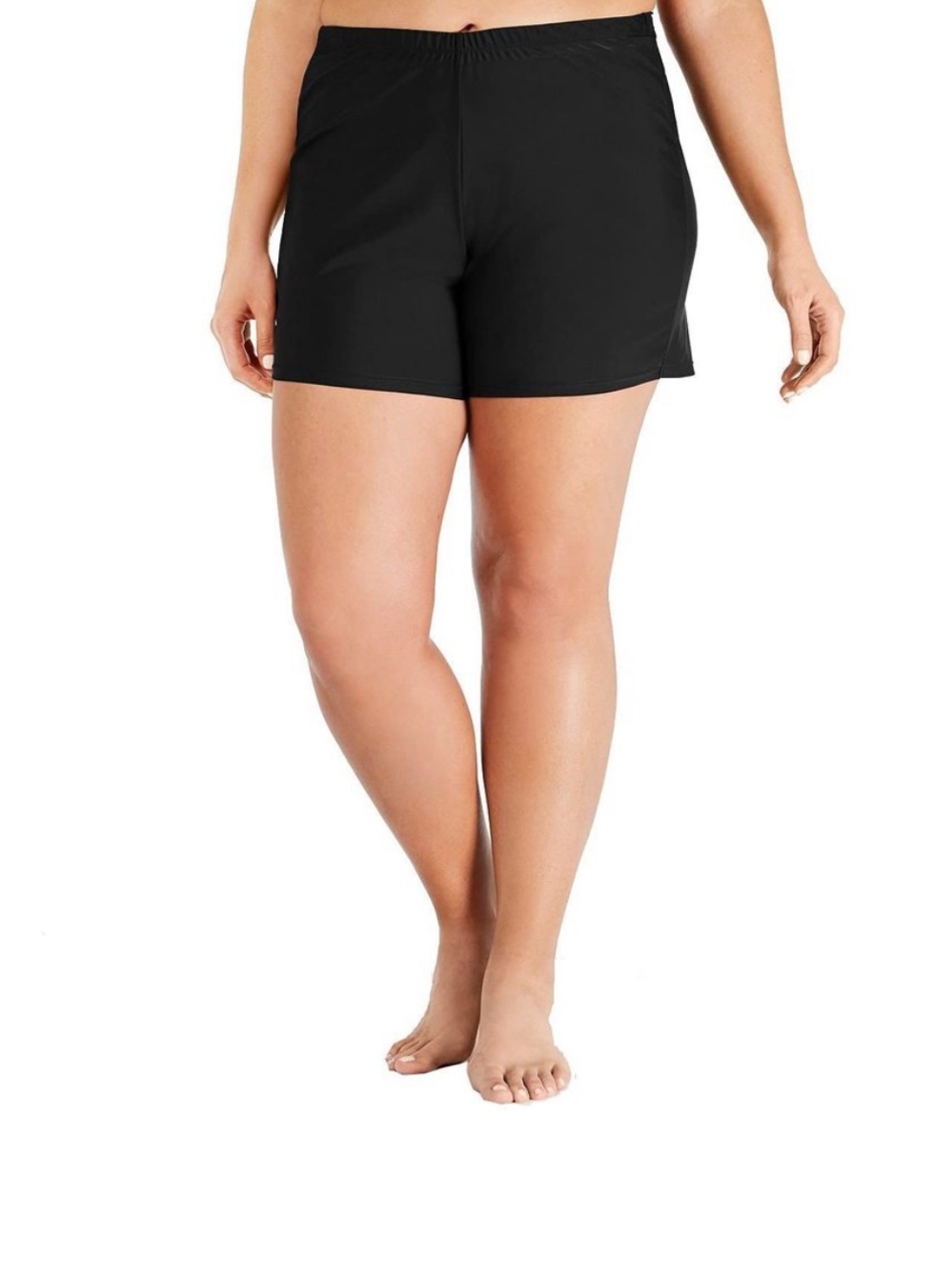Island Escape Women's Plus Size Slimming Beachwear Swim Shorts Black, 24W
